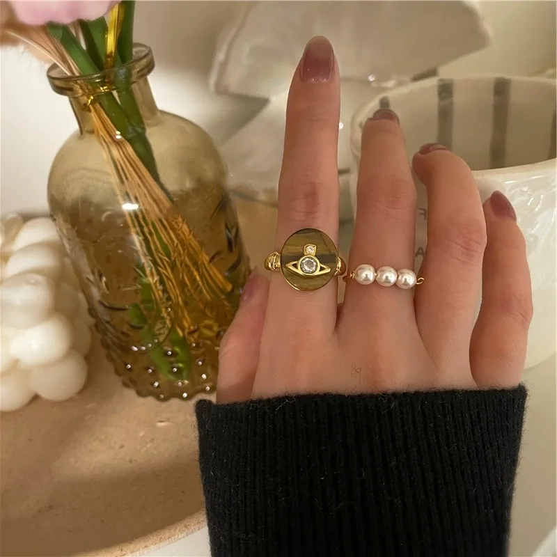 

FMILY Devil's Eyes 925 Sterling Silver Personality Micro-inlaid Zircon Shiny Ring Temperament Jewelry for Girlfriend Gift