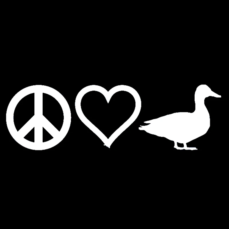 

Car Sticker Peace Love Duck Original PVC Decals Car Sticker Black/silver Fittings 16cm*4.9cm