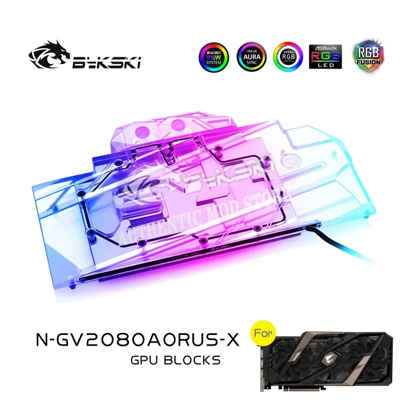 

Bykski N-GV2080AORUS-X Full Coverage GPU Water Block For GIGABYTE AORUS RTX2080 XTREME 8G Graphics Card,VGA Watercooler