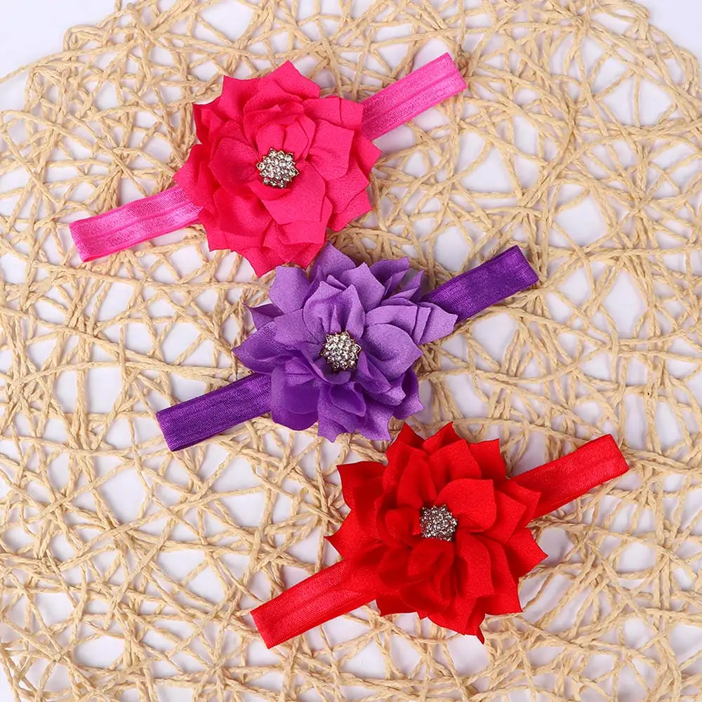 10 шт. разноцветная Детская повязка на голову с цветами милая тканевая лента для