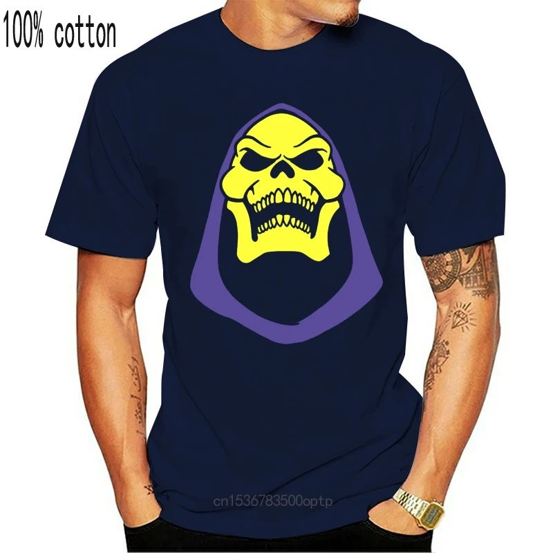 

New t shirt Skeletor Face Bold He-Man Adult T-Shirt She-Ra Tops Tees 2017 Casual T Shirts Black For MEN