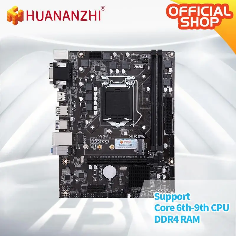 

HUANANZHI H310C D4 M-ATX Motherboard Intel LGA 1151 Support 6/7/8/9 generation DDR4 2133/2400/2666MHz 32GB M.2 SATA3 USB3.0 VGA