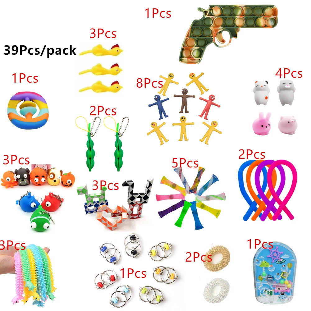 

Игрушки-антистресс, набор эластичных струн, подарочная упаковка, экшн-игрушка, фигурки, сжимаемые сенсорные антистрессовые игрушки