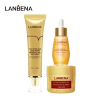 lanbena acne scar remove set repairing scar gel acne treatment cream skin repair stretch marks serum whitening 3pcs