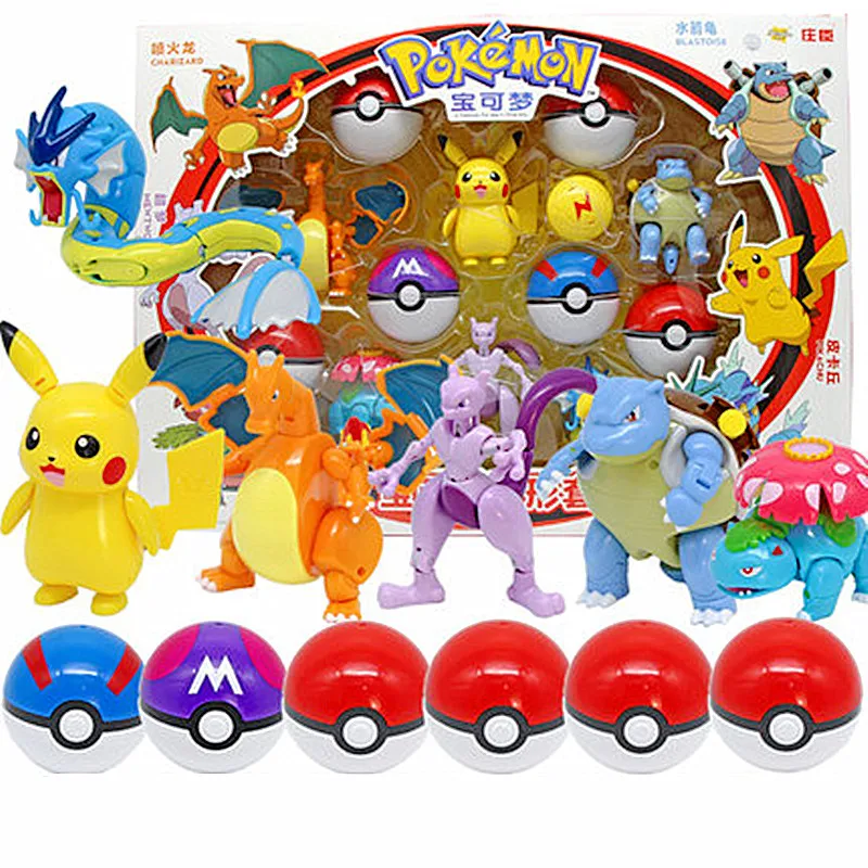 

Pokemon Toys Pikachu Charizard Venusaur Pocket Monster PokeBall Action Anime Figure Pokemon Model Toys For Kids Halloween Gift