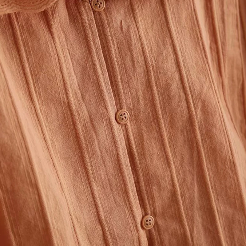 Винтажные милые выдалбливают Блузки с оборками для женщин модный бумажный отложной воротник рубашки с длинными рукавами Blusas шикарные топы