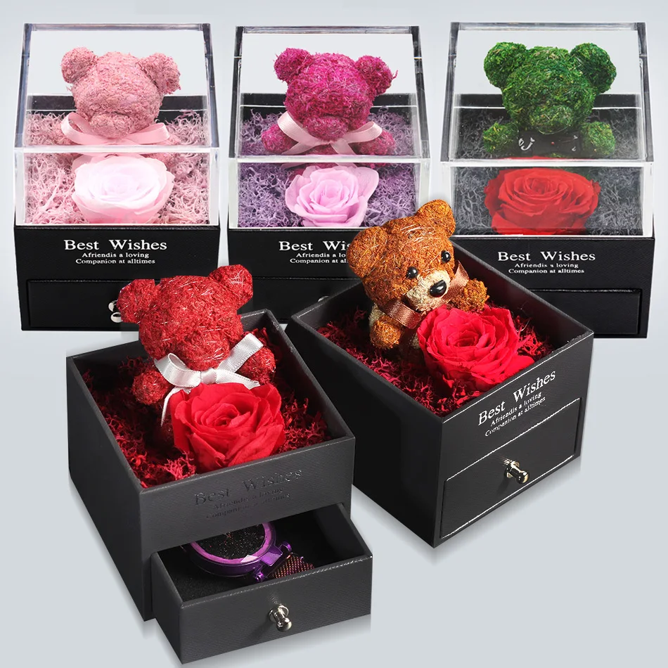 Винтажная шкатулка для украшений и упаковка вечная роза средней красавицы