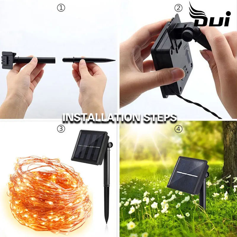 10 м/20 м светодиодный полосы светильник 100/200 s на открытом воздухе Солнечная лампа