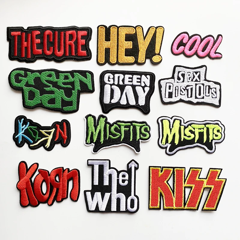 Баннер с надписью рок-группы нашивки для одежды полоски сделай сам наклейки