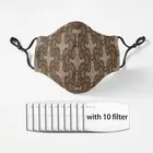 Маска дышащая многоразовая для мужчин и женщин, многоразовая моющаяся, против пыли, с Дамасским узором и листьями