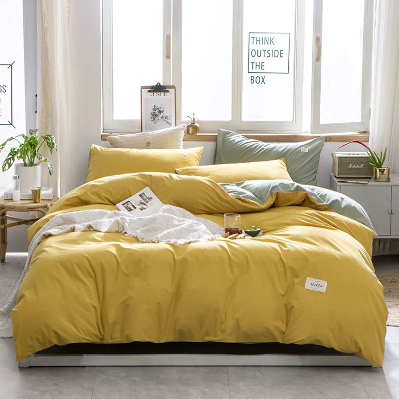 

Однотонный комплект пододеяльников из 100% хлопка, пододеяльник синего, розового, серого, желтого, кофейного цвета, пододеяльник, односпальны...