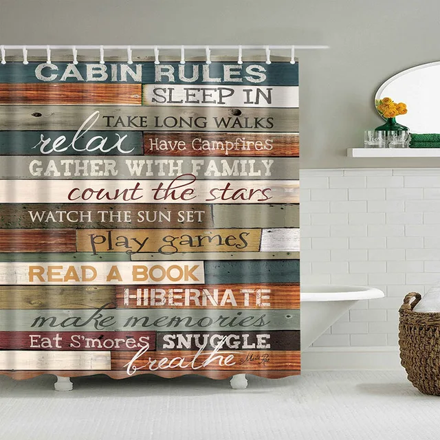 Настенный душ Шторы занавеска для ванной с геометрическим рисунком Ванная