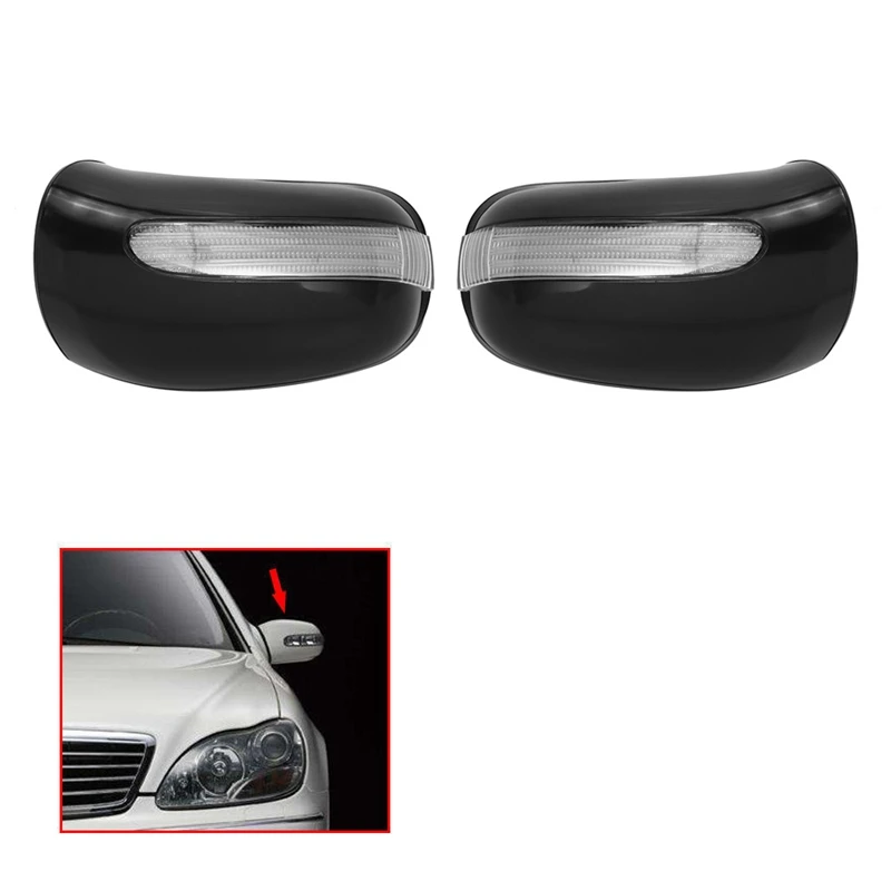 

Car Door Mirror Pair Housing Cover Turn Signal for Mercedes Benz W220 W215 S320 S430 2208100164 2208100264