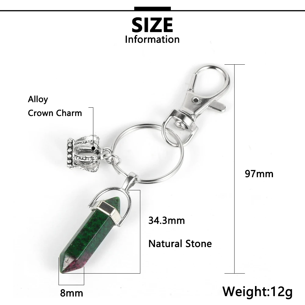 Брелок для ключей из натурального камня шестигранная пуля тигровый глаз аметист