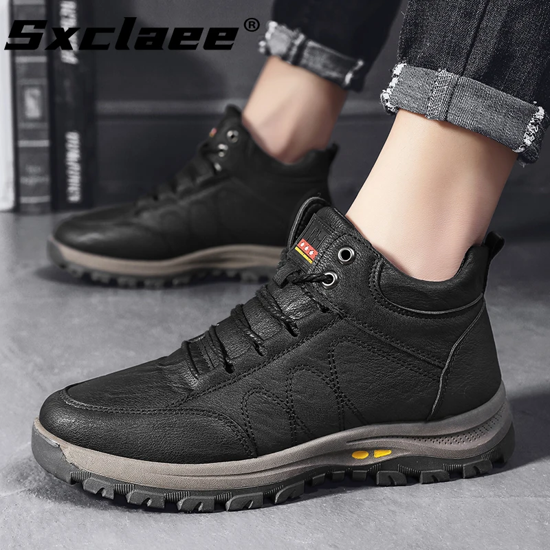 

Sxclaee модные повседневные мужские туфли, модные Универсальные износостойкие Нескользящие амортизирующие Молодежные Бархатные Высокие март...