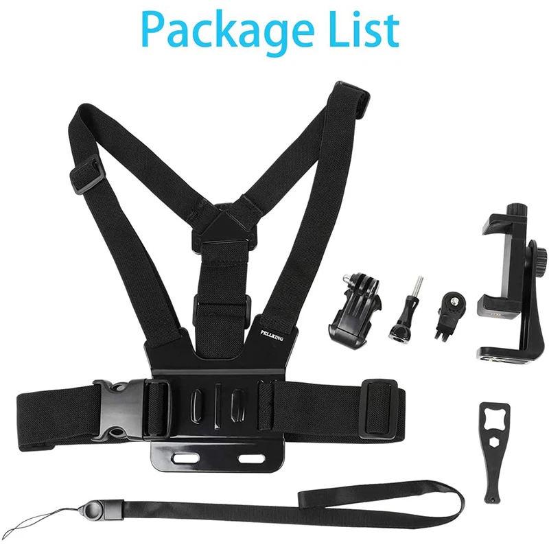 mobile phone chest strap mountharness strap holder universal cell phone clip for action camera pov gopro samsung iphone etc free global shipping