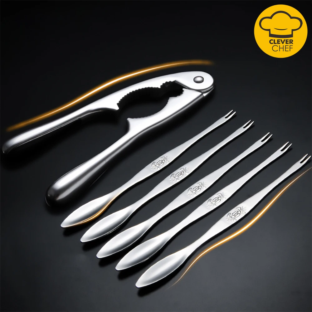 

304 Stainless Steel Crab Needles Crab Claws Crab Forks Household Seafood Peeling Hairy Crab Tools Walnut Clamps Lobster Tongs