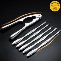 304 stainless steel crab needles crab claws crab forks household seafood peeling hairy crab tools walnut clamps lobster tongs