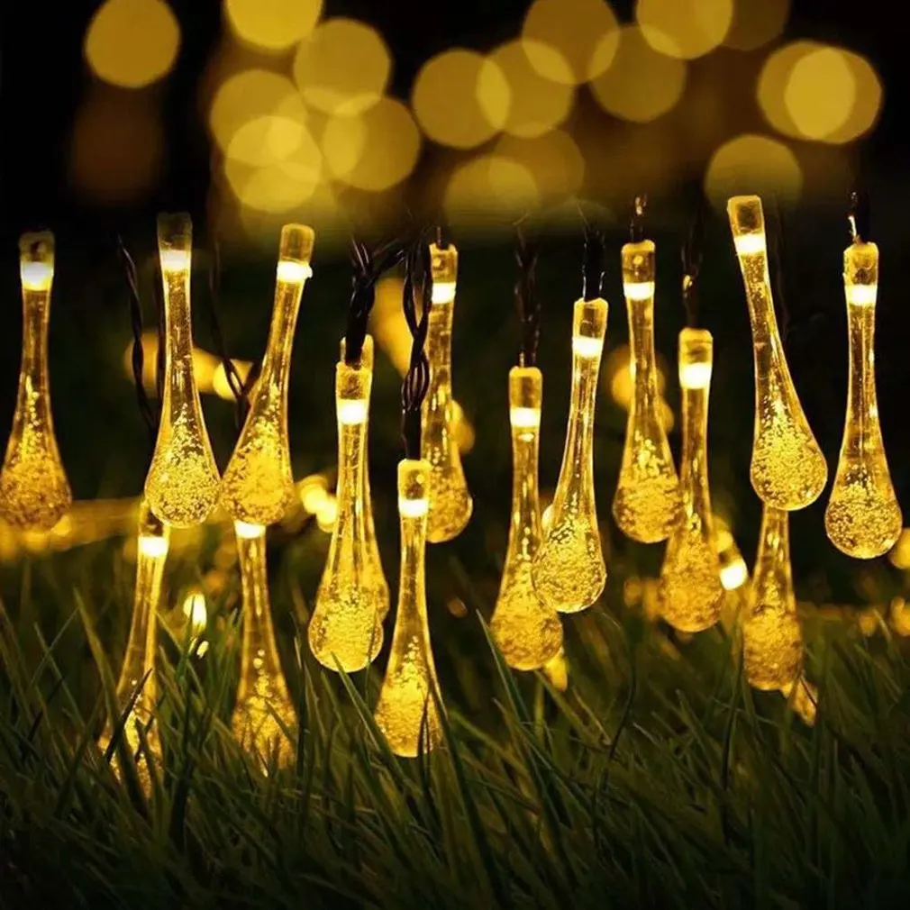 

Hot 20Led30Led Solar Water Drop Shape String Christmas Day Decoration Lights Outdoor Waterproof Light Professional