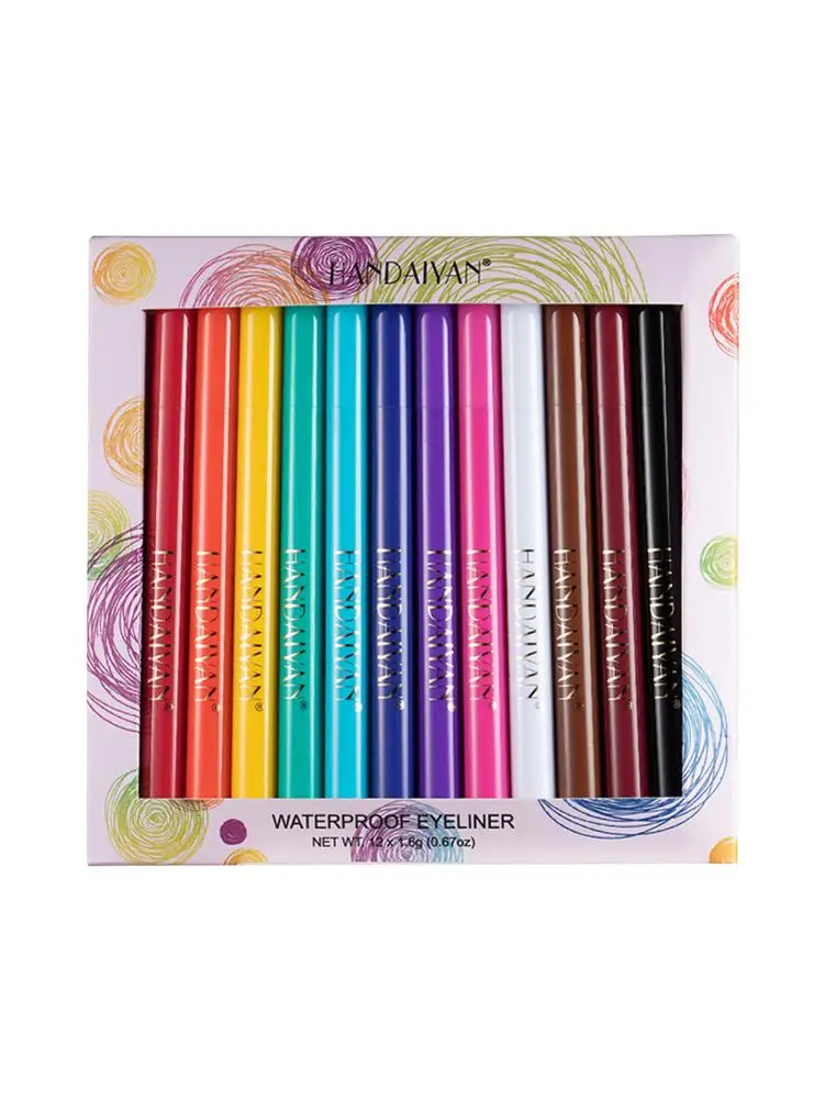 

12 цветов Набор матовой жидкой подводки для глаз водостойкая стойкая матовая подводка для глаз карандаш