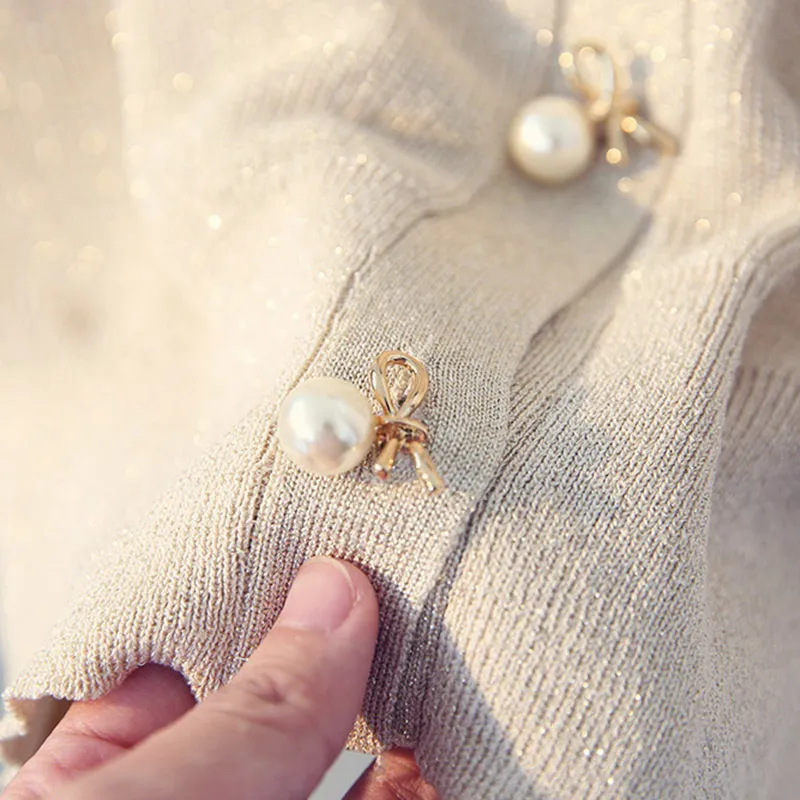 

Nice Spring and Summer Pop Ice Needle Cardigan Blouse Blouse Light Sweater Women's Sunscreen Women's Black and White Sweater