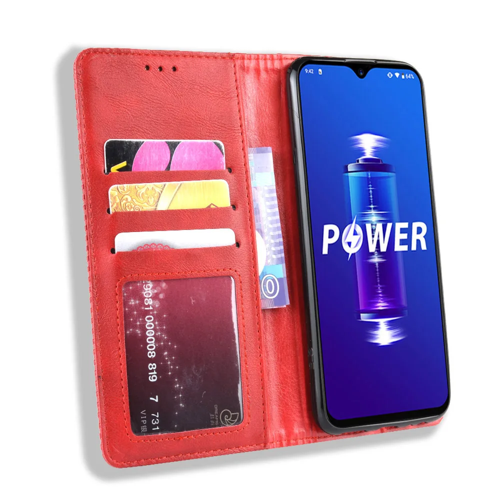 luxury leather phone case for umidigi power back cover flip wallet with stand retro coque free global shipping