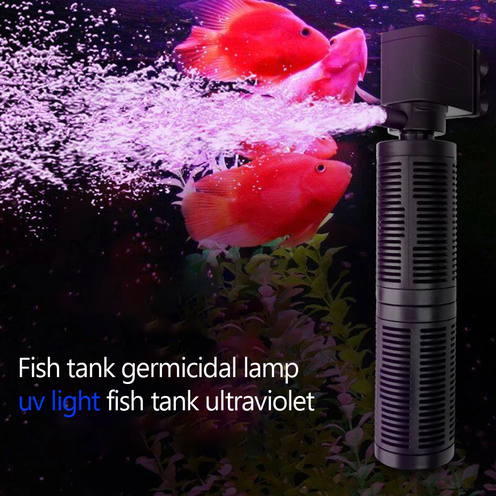 

Aquarium Turtle Fish Tank Oxygen Filter Mini 3 in 1 Ultra Silent Aeration Internal Air Pump Submersible Water Purifier Sponge