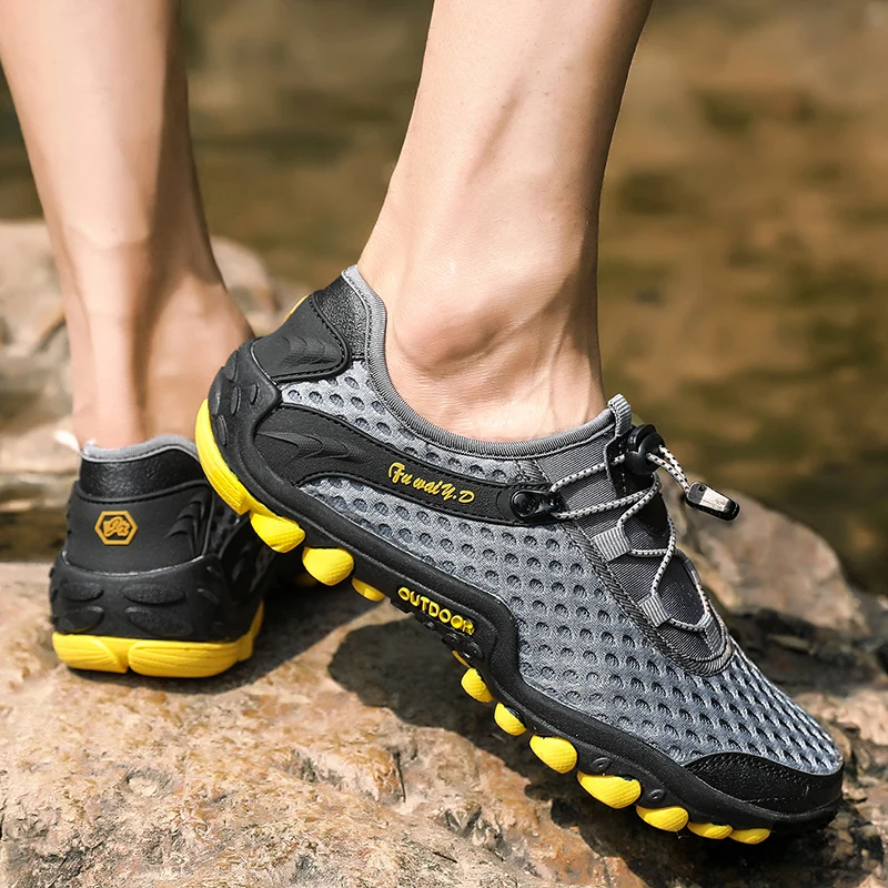 JIEMIAO New Men Hiking Shoes Women Mountain Climbing Shoes Outdoor Non-slip Trekking Sport Sneakers Comfortable Trainer Footwear