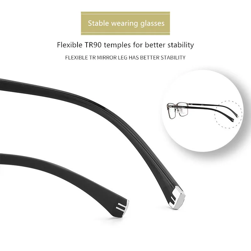 Мужские зеркальные солнцезащитные очки TR с изменением цвета для коррекции