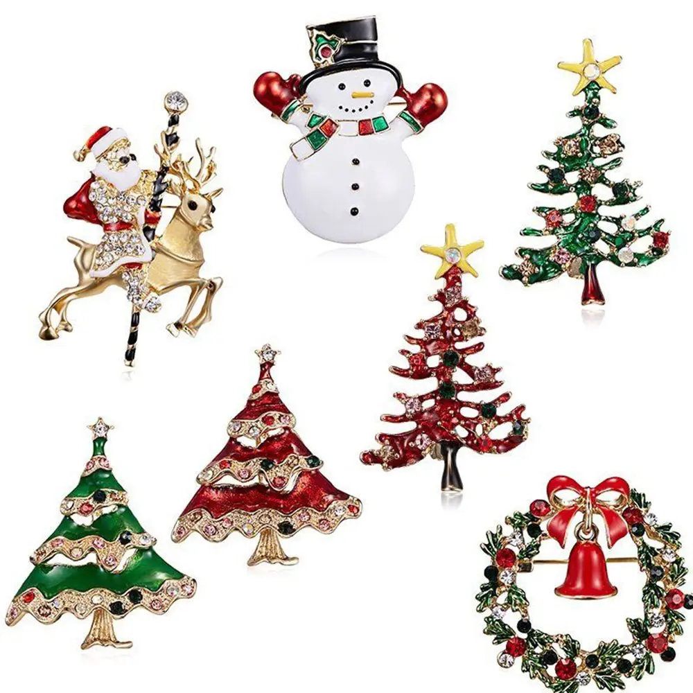 

New Fashion Enamel Deer Brooches CuteDeer Rhinestone Animal Brooch Pins Children Kids Christmas New Year Gifts