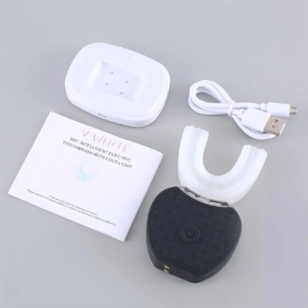 

360 Degree 2nd generation Intelligent Brush Electric U-shaped USB Toothbrush Silicone Brush Head Generation 2 With Cold Light