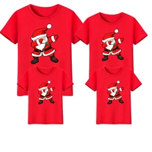 Dabbing Santa Claus Merry Christmas Family Matching T-shirt Funny Mommy Daddy Daughter Son Clothes Mom Dad Kid Baby Outfits