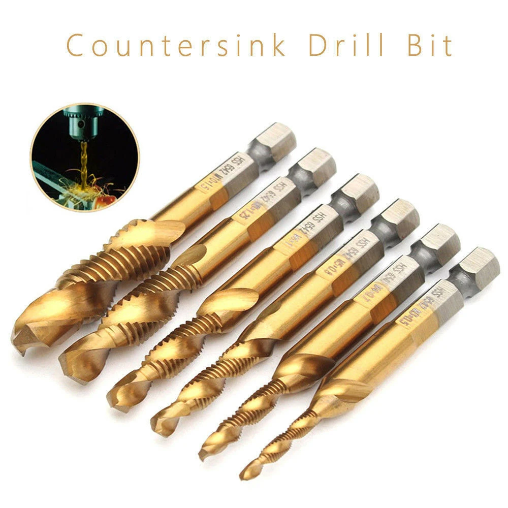 

Tap Drill Bits Set 1/4\\\\\\\" Hex Shank Drilling Tool Accessory Metric Thread