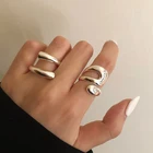 Новые панковские кольца для женщин аксессуары модные минималистичные дизайнерские крупные регулируемые ювелирные изделия в эстетике свидание подарок для девушки