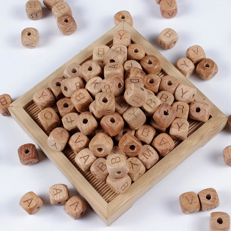 

Бусины деревянные для изготовления ювелирных изделий «сделай сам», квадратные буквы алфавита из натурального бука, 20 шт./лот, 10 мм, 12 мм