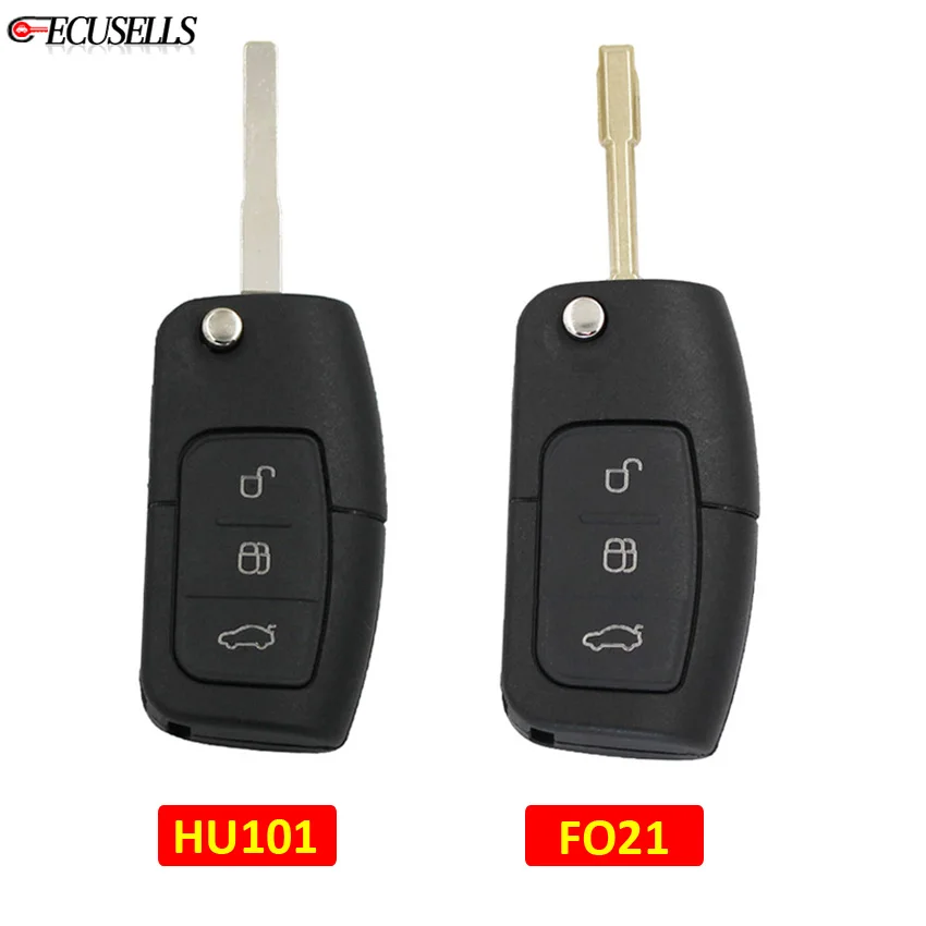 Складной раскладной 3-кнопочный корпус для ключа автомобиля HU101 / FO21 Blade Ford Focus Fiesta