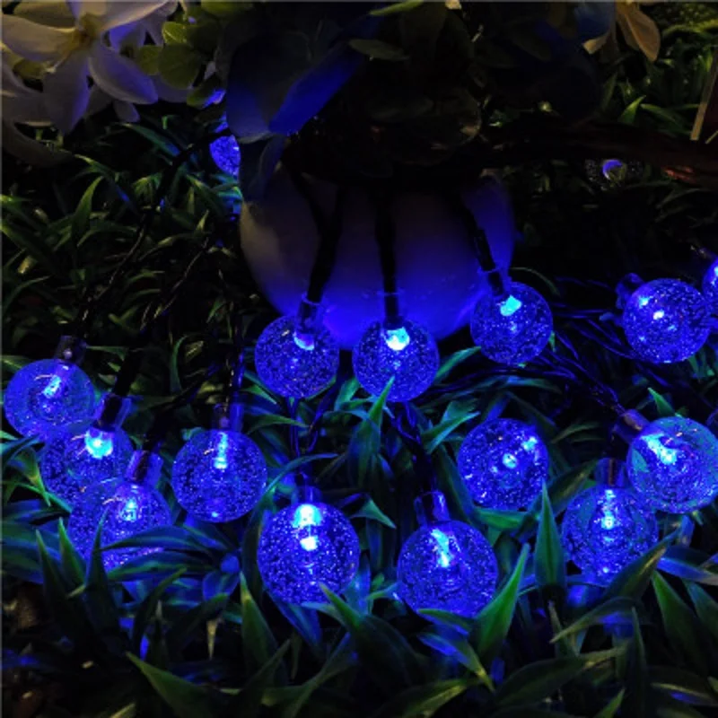 Blue 10 м 50Led солнечные лампы светодиодные гирлянды для наружного освещения двора уличного сада светодиодные сказочные огни Рождественская гирлянда - Испускаемый цвет: Blue