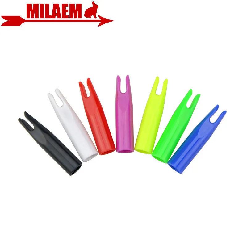 50/100pcs Archery Arrow Nocks Plastic Hunting Glue To Wrapping OD 6mm Shaft End Shooting Accessories | Спорт и развлечения