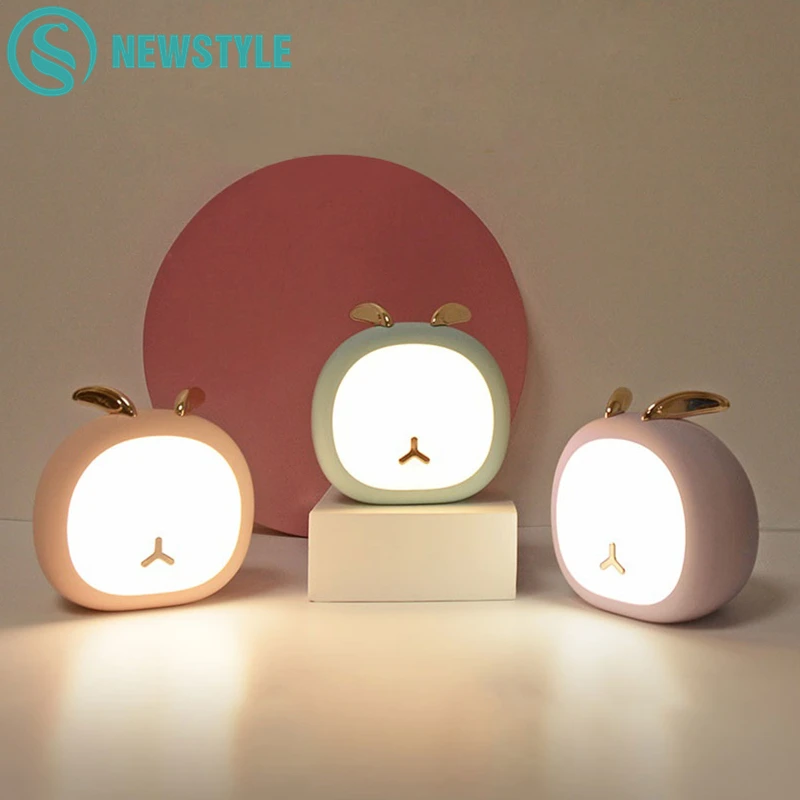 Милый питомец Олень Кролик светодиодный ночник бесступенчатая сенсорная USB