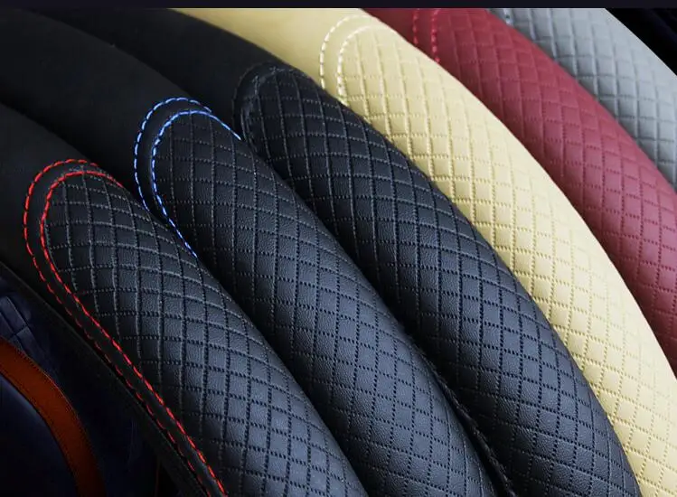 leather Steering Wheel Cover Car-styling for renault logan kia sportage 3 dacia passat b5 opel corsa c yeti | Автомобили и
