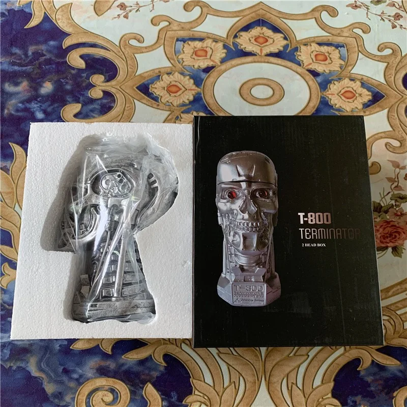

7.5" Statue The Terminator Ashtray Bust T800 Kull Art Craft Bronze 3 Colors Action Figure Collectible Model Toy BOX 19CM Q267