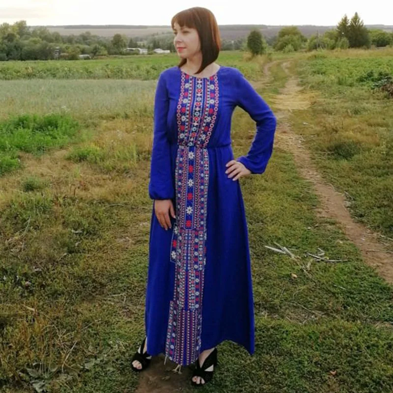 Siskakia, женское длинное платье,, модное, с этническим принтом, макси, платья с длинным рукавом, для пляжа, праздника, призвание, одежда, серый, синий, хаки