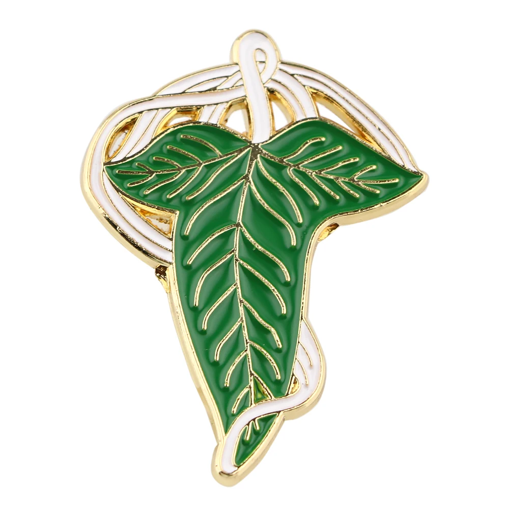 Брошь женская эмалированная в виде зеленых листьев | Украшения и аксессуары
