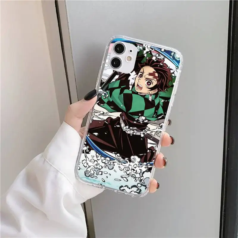 

Cute Japan Demon Slayer Phone Case Transparent soft For iphone 5 5s 5c se 6 6s 7 8 11 12 plus mini x xs xr pro max