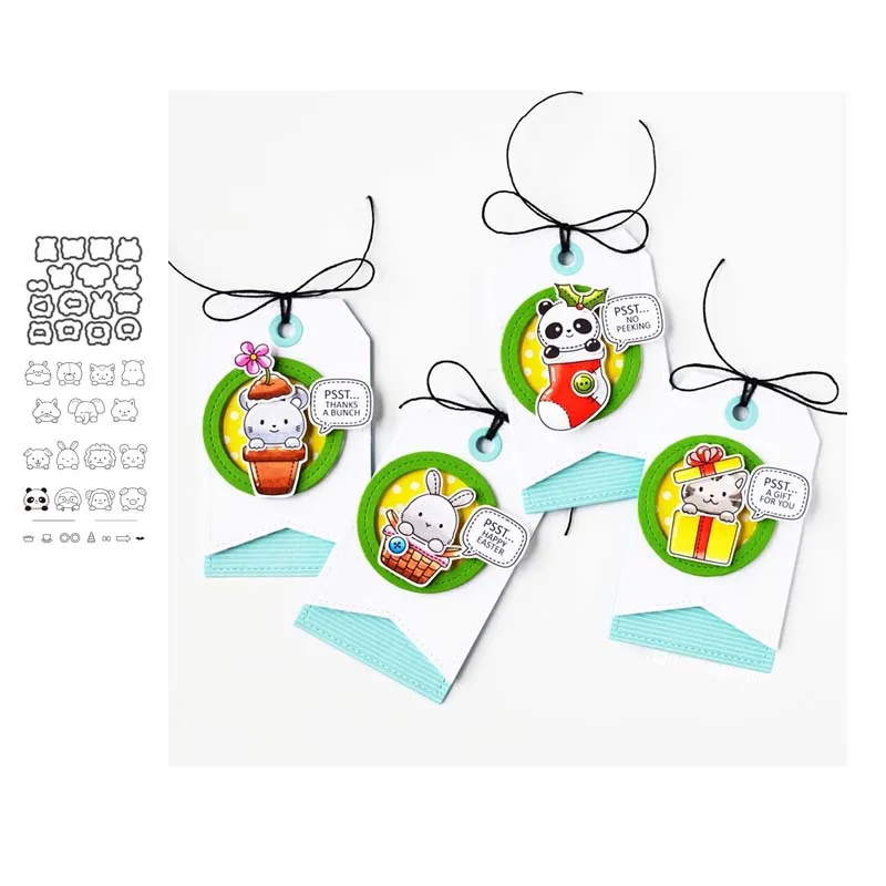 Металлические Вырубные штампы с головой животного и прозрачные трафареты для