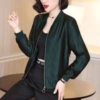 spring autumn women jacke thin section casual womens coat sports baseball uniform style solid color female tops clothes ss3542