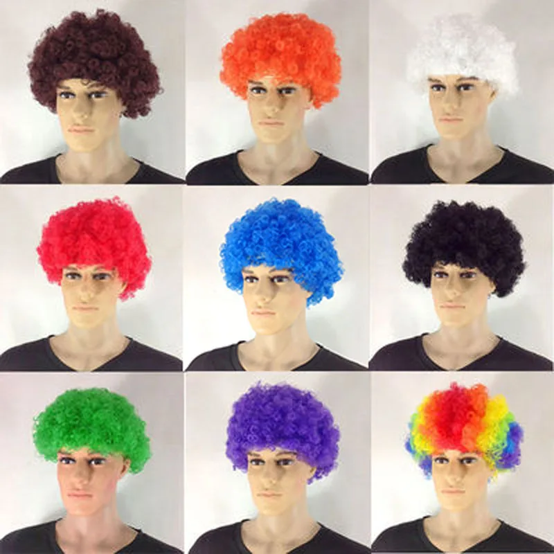 Fans Party Halloween Colorful Explosion Party Wigs Wavy Round Clown Wig Funny Cosplay Dance Bar Hair Headdress Performance