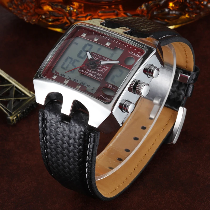 Часы наручные OHSEN Мужские с большим циферблатом спортивные аналоговые цифровые