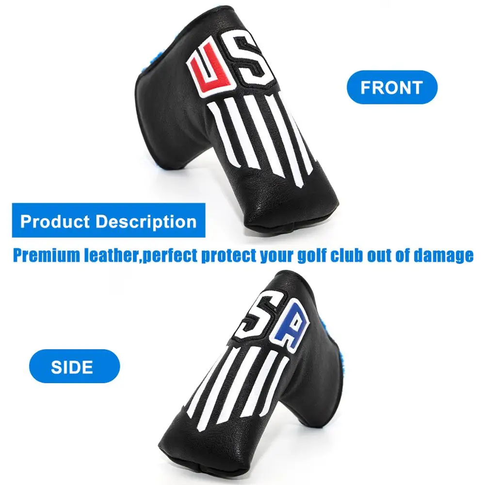 Чехол для клюшки гольфа чехол головы кожаный Aliennana США с вышивкой и магнитной