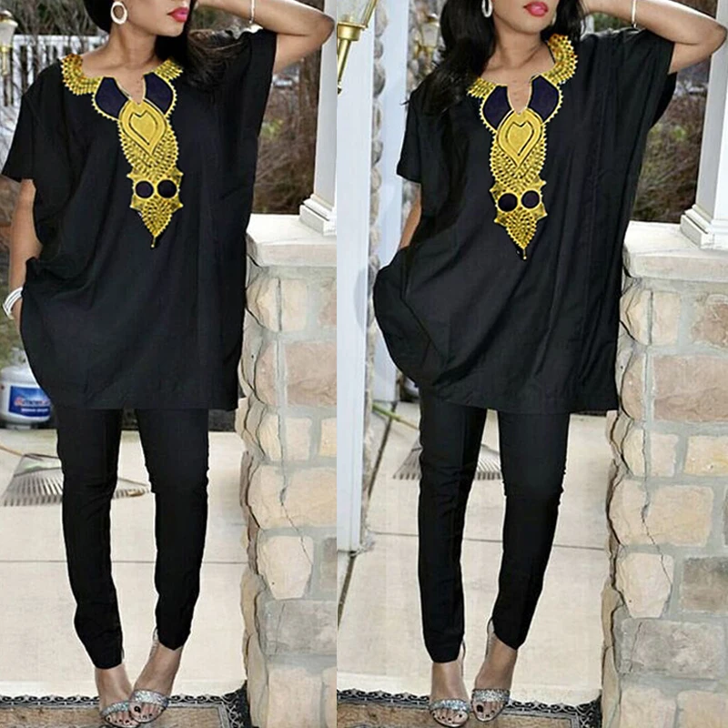 H & D 2020 летняя новая африканская женская одежда футболка с коротким рукавом